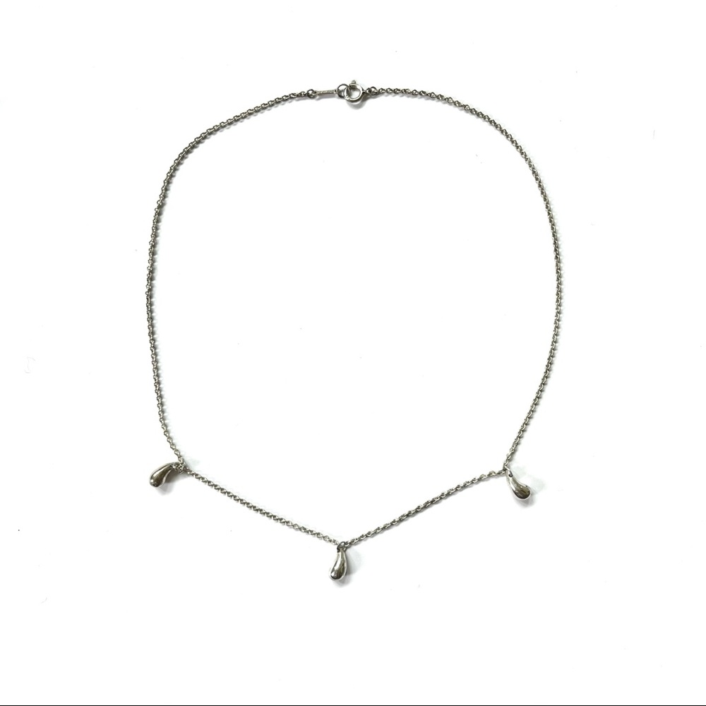 Tiffany & Co. 3 Teardrop Silver Necklace
